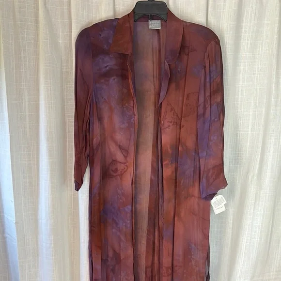 Rabbit Rabbit Rabbit Orange and Purple Sheath Dress with Duster Jacket - Picture 9 of 16